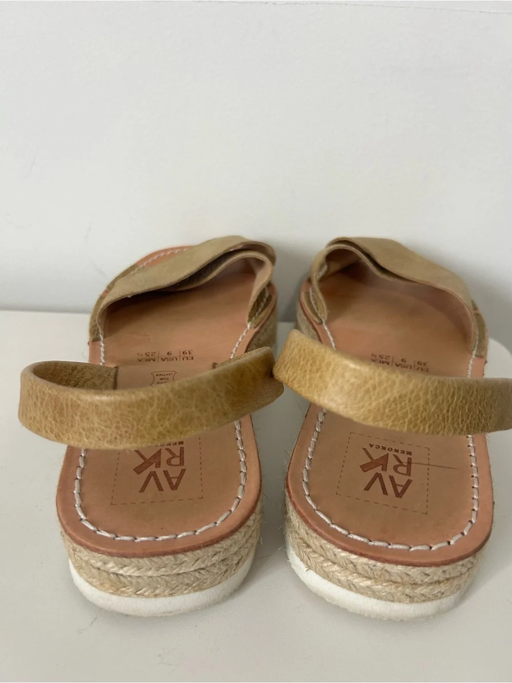 AVRK Avaraca Mezcla Espadrille Platform Leather Sandals Size 9 boho beach chic